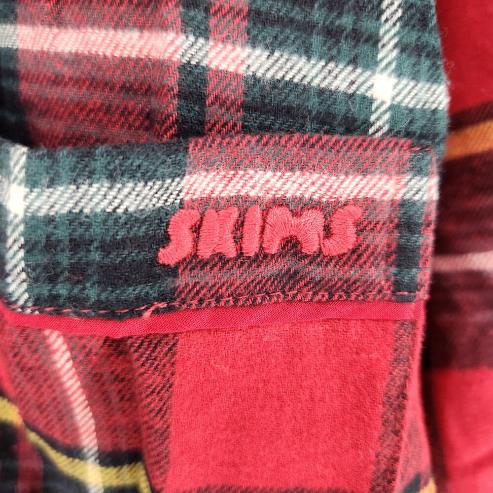 NWT SKIMS‎ Medium Brick Red Holiday Plaid Flannel Pajama Set NWT - Picture 6 of 16